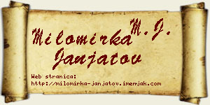 Milomirka Janjatov vizit kartica
